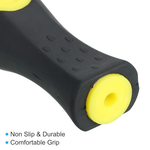 PATIKIL 4.3 Inch Rubber File Handle, 3 Pack File Cutting Tool File Handle Replacement Accessories for 0.18" Diameter File, Black Yellow - Image 4