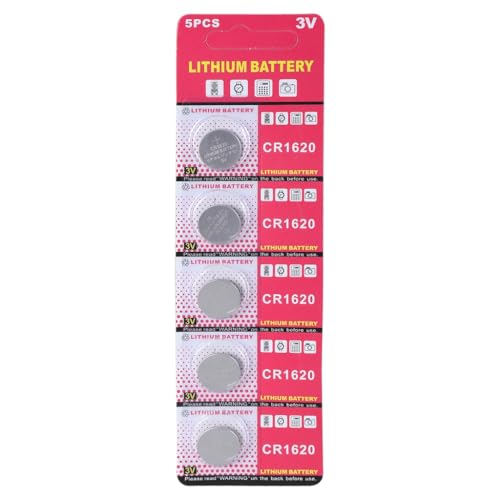 5Pcs/sheet CR1620 Cell Battery High Energy 3V Button Batteries Reliable Power Supply for 3V Various Electronics