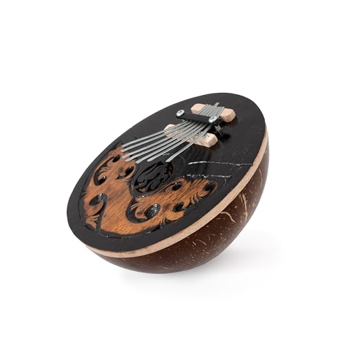 Honestly Made carved coconut thumb piano, Black/Brown - Image 2
