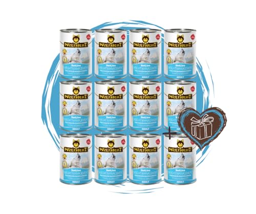 Wolfsblut Vetline Hundefutter - Weight Management, 12x395g - Sparbundel, Sparpaket - inklusive Warnicks Tierfutterservice Hundesnack Goodie