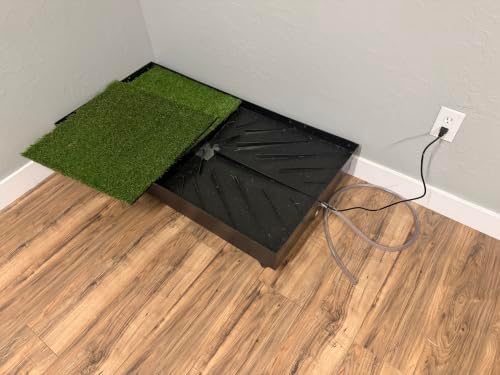 Quick and Clean 2' x 4' Basic Dog Potty Station with SmartDrain Wastewater System β Artificial Grass Indoor & Outdoor Dog Potty, Automatic Liquid Removal, Locking Casters, No Floor Drain Required - 2