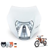 sawrain H4 Dirt Bike Headlight - Universal Head Lamp for Motorcycle Dirt Pit Bike White Mask