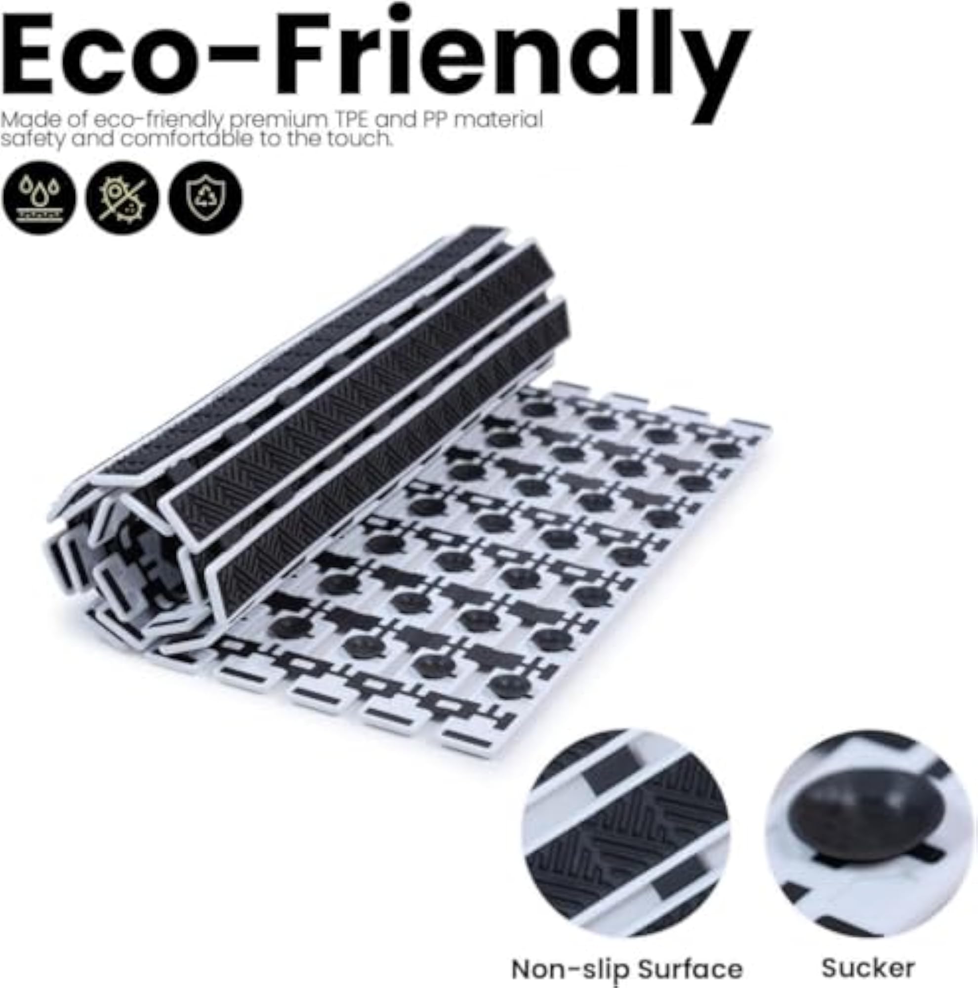 PVC Shower Mat Rubber Mat with Suction Cups