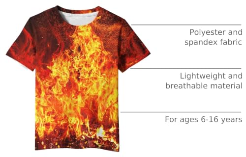 Image of Linnhoy Kids 3D Print Fashion Graphic T-Shirts for Boys Girls 6-16 Years