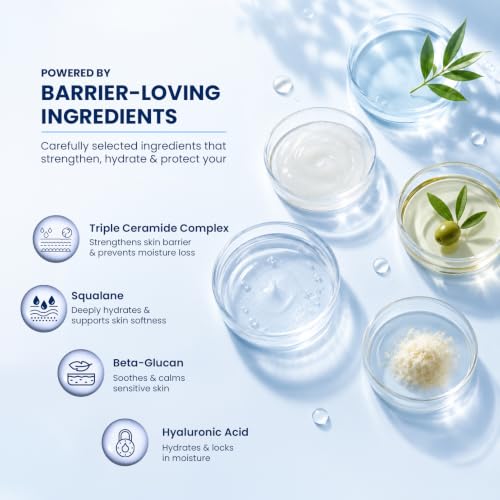Image of BarrierVault Gel Moisturizer 100g | Triple Ceramide Complex, Squalane & Beta-Glucan | Barrier Repair Face Moisturizer for Deep Hydration | Lightweight Non-Sticky Gel Cream for Dry, Dehydrated & Combination Skin