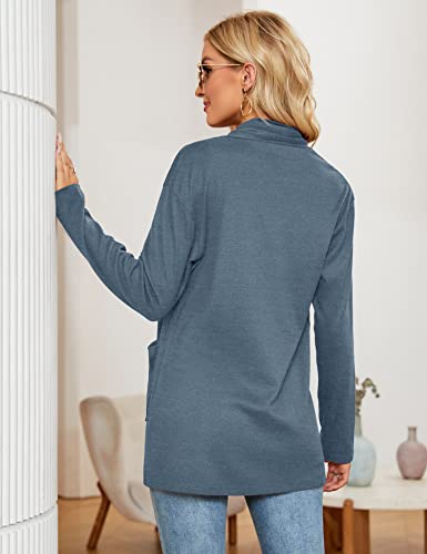 Image of Micoson Women's Long Sleeve Open Front Cardigan Casual Loose Lightweight Cardigans with Pockets