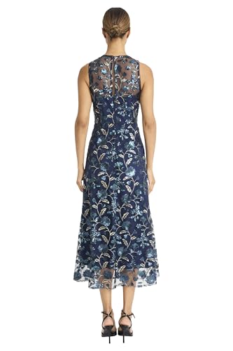 Maggy London Women's Sleeveless High Neck Illusion Hem Lace A-line Formal Wedding Guest Dress3