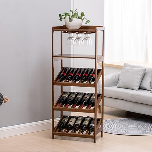Soporte para botellas de vino de bambú, 20 botellas miniatura 4