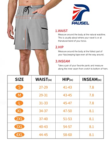 Bermuda cargo masculina para caminhada, secagem rápida, leve, elástica, para uso ao ar livre, com vá