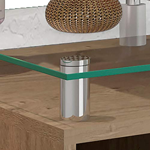 Gabinete De Banheiro 100% Mdf Evora 80 Cm Sobrepor Carvalho/branco - Mgm