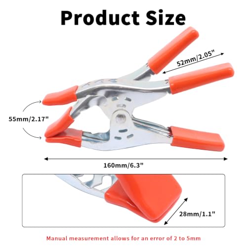 Image of 6Pcs 6 Inch Spring Clamps, Heavy Duty Metal Strong Clips Clamps (Orange)