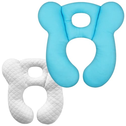 Image of ZHOMA Baby Travel Pillow, Upgrade U-Shape Infant Pillow for Car Seat Pushchair and Stroller, Soft Comfortable Sleep Cushion for Kids Newborn and Toddler -Light Blue