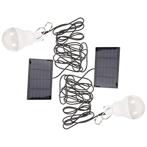 HOLIDYOYO 2Pcs Solar Powered Camping Light Rechargeable Indoor Outdoor Solar Light Bulb for Home Garden Tent and Emergency Use Easy to Use No Electricity Needed for Hiking