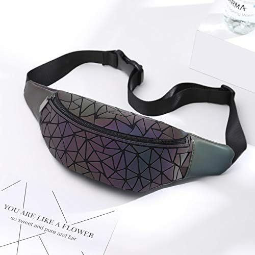 Waist Pack Fashion Luminous Waist Bags Women Waist Fanny Packs Belt Bag Leather Chest Handbag Geometry Waist Packs