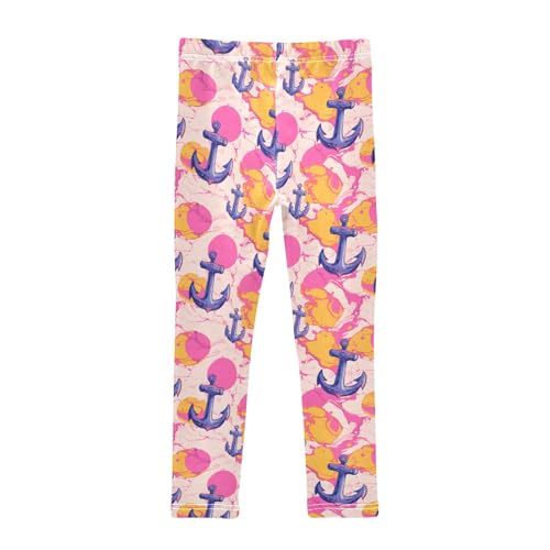 Watercolor Anchors Tie Dye Girls Leggings Soft Stretch Workout Yoga Dance Pants for Kids Casual Tights2