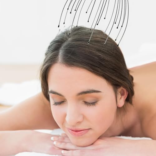 Scalp Massager Tool Head Scratcher Head Massager Scalp 12 Fingers Hair Massager Handheld Head Massage kit with Back Scratcher for Men Women Deep Relaxation Stress Relief Hair Growth - Image 3
