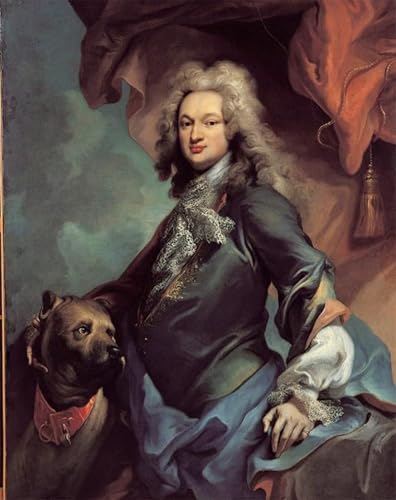 Affiche portrait d'un gentilhomme avec un dogue Jacopo Amigoni décoration murale toile