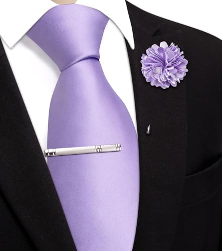 Image of Hi-Tie Men's Extra Long Solid Satin Tie Set 63 Inch /70 Inch Formal Necktie