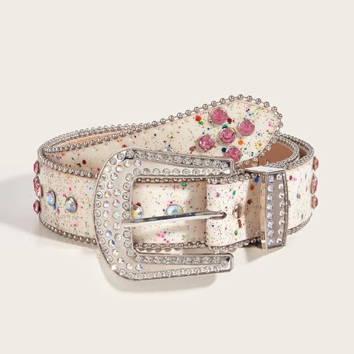 Colorful Rhinestones Belt For Women Girl Sequined Pants Belt Bead Trim Belt For Shorts Dress Fashion Waist Accessories3