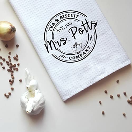 Tsotmo Novelty Movie Inspired Mrs. Potts Tea & Biscuit Company Kitchen Towel Dish Towel (Mrs. Potts Towel) #TOP2