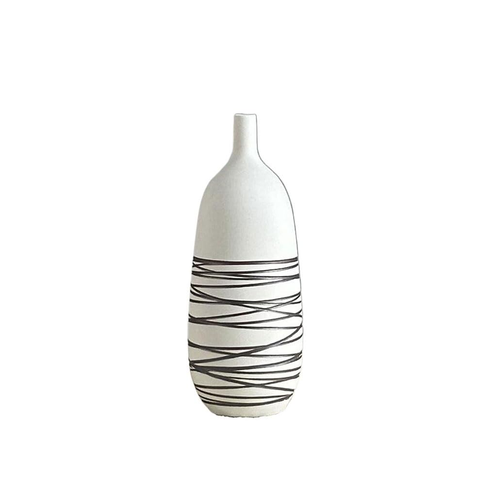 Dining Table Decor Ceramic Vase Office Flower Arrangement Vessel Chinese Style Home Hotel Entrance Ornaments Kitchen Decor(C)