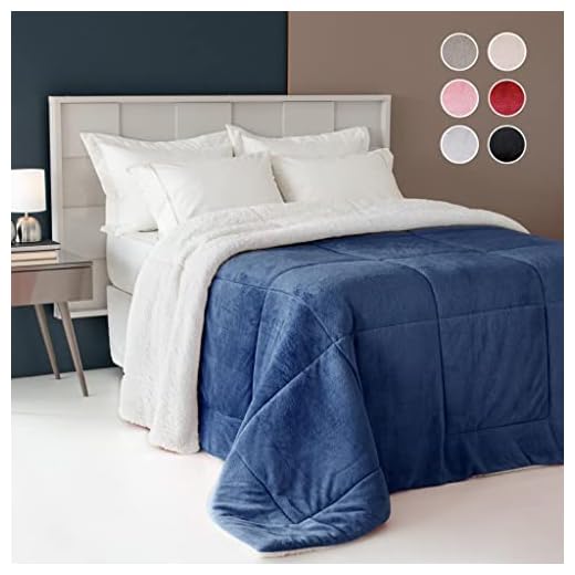 Coberdrom Sherpa Edredom Dupla Face Cobertor Manta Felpuda Liso Cama Casal Queen Azul Marinho