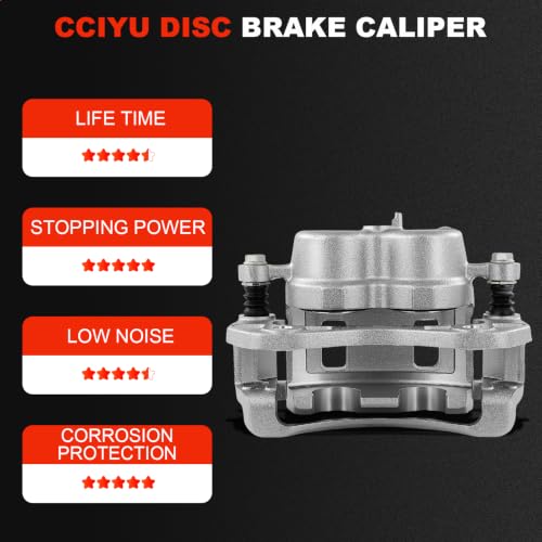 Image of cciyu Front Right Disc Brake Caliper Assembly w /Bracket 19B2711 | For Hyundai Model - For Santa Fe 2001-2006, For XG300 2001, For XG350 2002-2003