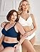 Avidlove Full Coverage Bras for Women Seamless Pushup Wireless Bra Comfort Bralette with Support Minimizer Balconette White