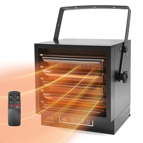 10000W Garage Heater Electric, 240V electric garage heater, Hard Wired, Shop Heater with Remote, ECO Mode, Timer, Overheat Protection, Thermostat, Ceiling/Wall Mounted, UL Listed
