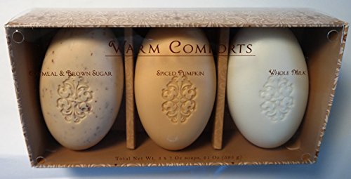 San Francisco Soap Co. Oatmeal Brown Sugar, Spiced Pumpkin & Whole Milk Moisturizing Bath Bar Soaps - Warm Comforts Gift Set 3 X 7 Oz Each #TOP4
