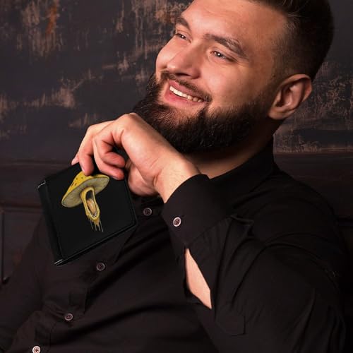 Psychedelic Mushrooms Men's Minimalist Wallet Blocking Leather Bifold Wallets Slim Purse with 6 Credit Card4