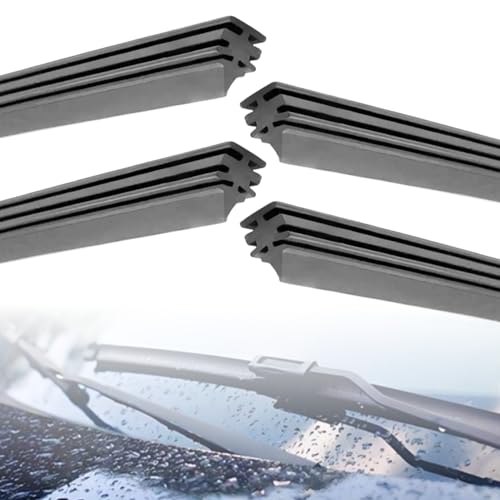 leruiyezs 4pcs Goma Limpiaparabrisas Universal de 80cm en Juego de 4 Piezas para Coche Sin Marco Compatible con Gomas Recambio Limpiaparabrisas Bosch Resistente al Clima para Visión Clara y Segura
