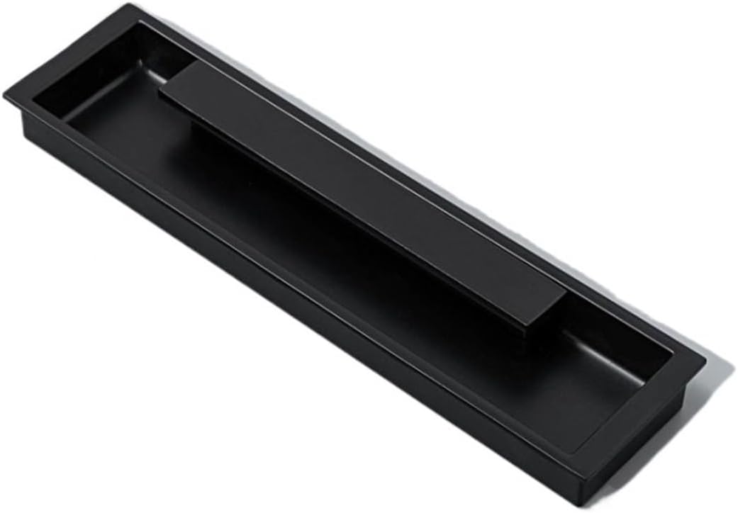 Simple Invisible Door Handle Slotted Handle Drawer Sliding Door Hidden Built-in Door Handle(4082 Big Dumb Black)