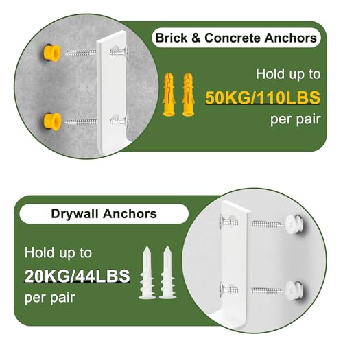 SAYAYO White Shelf Brackets Heavy Duty Metal L Brackets for Shelves 5MM Thick Angle Bracket - Image 4