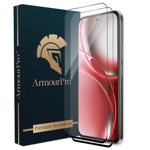 Image of ArmourPro Tempered Glass for Realme Narzo 100x - 9H Anti Scratch Screen Protector, Edge to Edge Coverage, HD Clarity, Smooth Touch, Case Friendly | Black, Pack of 2