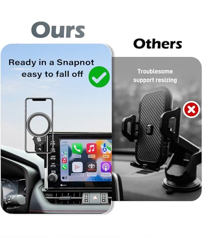 Image of Car Phone Holder for Toyota RAV4 2022 9 inch Screen Accessories | MagSafe Strong Magnetic Clip-On Cell Phone Mount, 360 Rotatable Hands-Free Holder, Not Block Air Vents