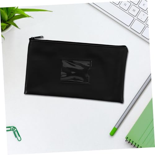 Uonlytech 2Pcs Window Zipper Storage Bag for Money Checks and PU Leather Cash Wallet with Card Holder Multifunctional Coin Wallet for Easy Organization4