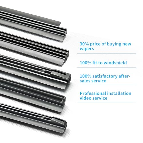 Image of Wiper Blade Refill, 22 inch + 21 inch Wiper Refill Fit for Honda Pilot 2010-2015 Original Equipment Replacement Windshield Wiper Refills 4 Pcs
