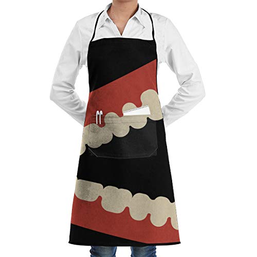 NRIEG Brush Teeth Brushing Teeth Faction Unisex Kitchen Cooking Garden Apron£¬Convenient Adjustable Sewing
