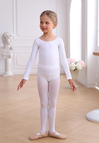 Image of MdnMd Girls Toddler Ballet Leotard with Skirted Short Sleeve Dance Gymnastic Ballerina Ballet Outfit Dress