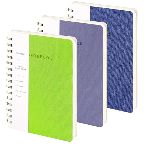 Lined Spiral Notebook College Ruled A5 Journal Book for Note Taking, 160 Pages Writing Journal for Office and Home School Supplies 5.75x8.125 inch (3p