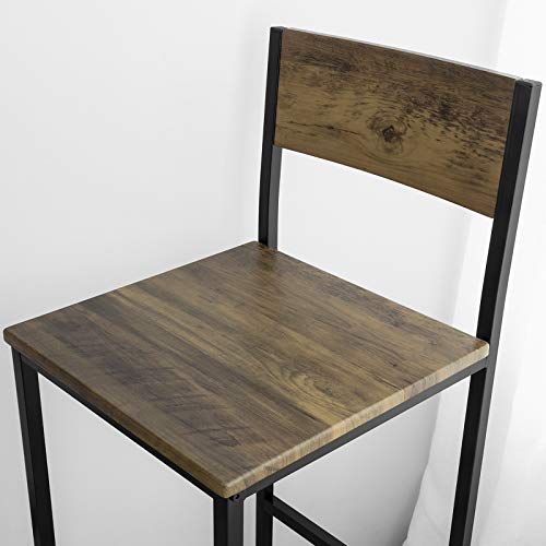 SoBuy OGT27-N 3-delig Bartafel met Stoelen Barset Eettafel Statafel Bistrotafel met 2 Barkrukken Zitgroep - Image 8