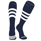 PEAR SOX Striped OTC Baseball, Softball, Football Socks (A) Navy, White