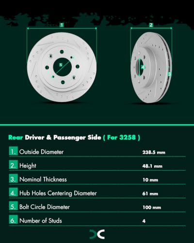 Image of [SCITOO Brake Kits] - (4) Front and Rear Drilled and Slotted Brake Rotors (8) Ceramic Pads for 1999-2000 for Honda Civic | Fit For Honda For Civic 1999-2000