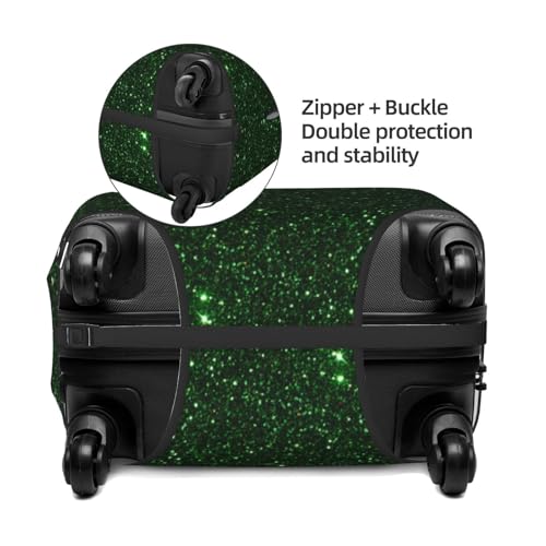 Emerald Green Sparkling Print Luggage Covers For Suitcase,Elastic Washable & Stretchable Suitcase Covers For Luggage, Anti-Scratch - Fits 18-32 Inch Luggage-No Luggage Included2