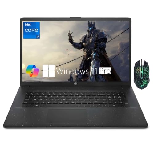 Image of HP 17 Laptop, Intel Core i7-1355U (10 Cores Up to 5.00 GHz) | 16 GB RAM 1 TB SSD, 17.3 inch HD+ Anti Glare IPS Display Laptop Computer, Wi-Fi 6, Numeric Keypad, Windows 11 Pro - Black