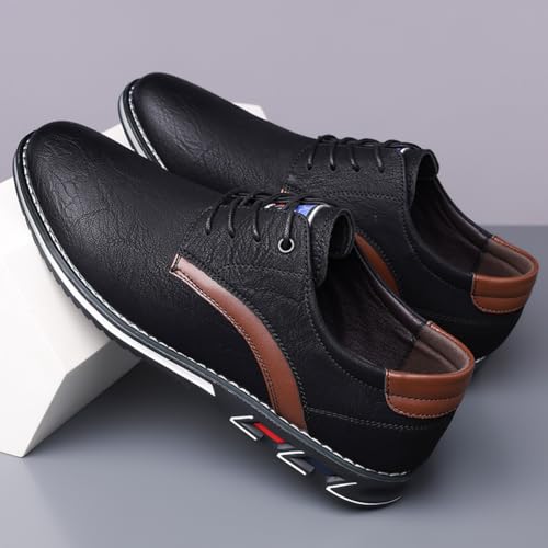 Image of Men's Premium Stylish Oxford Shoes Casual Lace Up Walking Business Driving Dress Shoes