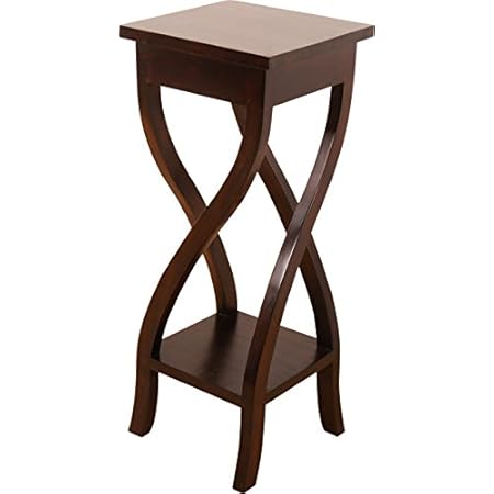 Amazon バリ風家具花台 アジアン家具 おしゃれ 天然木製 マホガニー無垢材 飾り台 室内向けフラワースタンド サイドテーブル オンライン通販