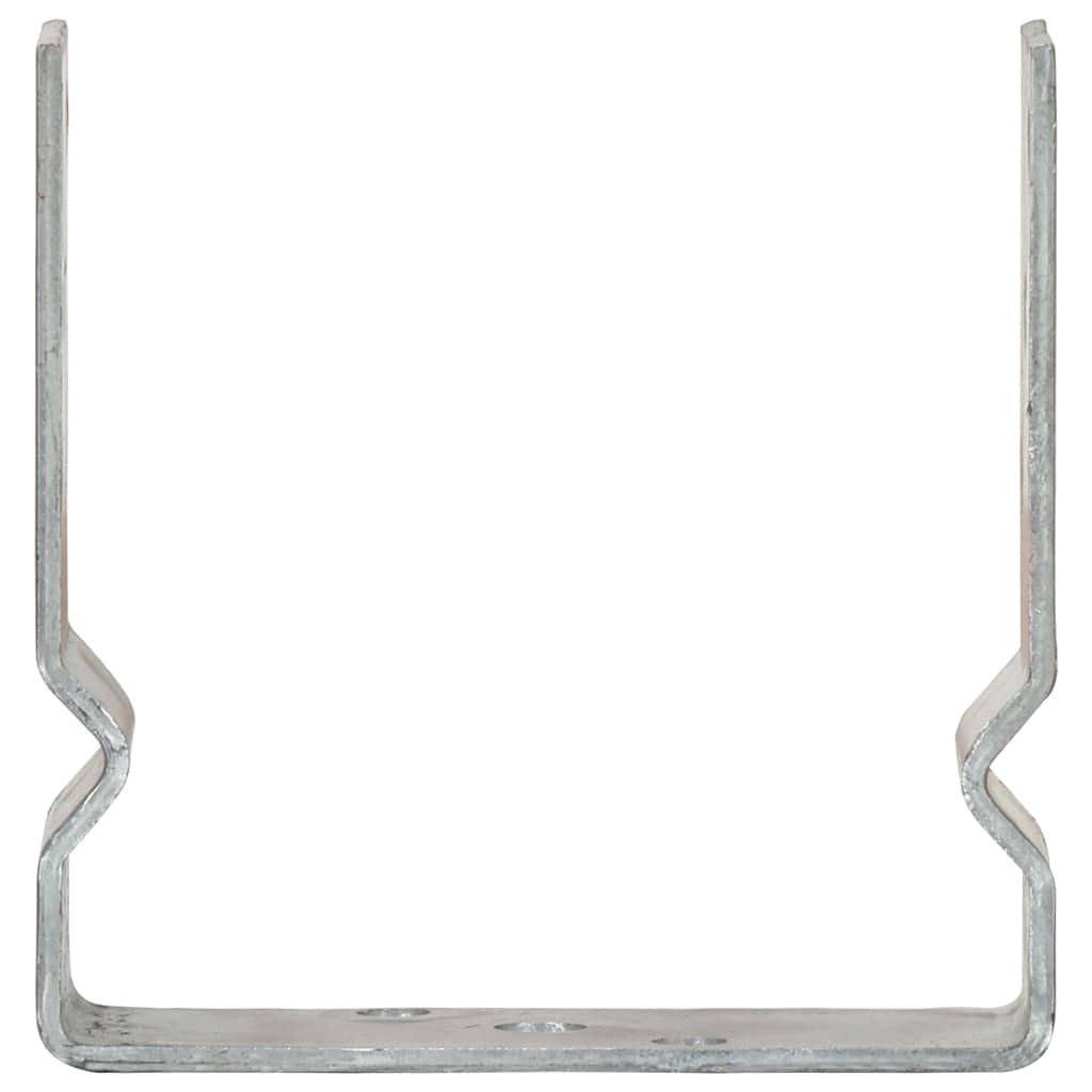 6 soportes para postes, plateados, 14 × 6 × 15 cm, agujeros perforados, acero galvanizado, anclaje para postes de vallas, protección visual