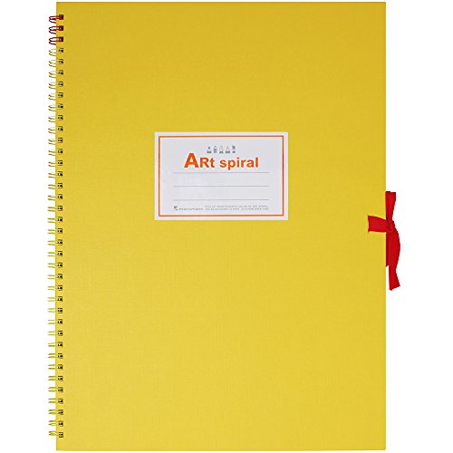 Livre croquis F4 à spirale jaune pour dessiner sans ratures